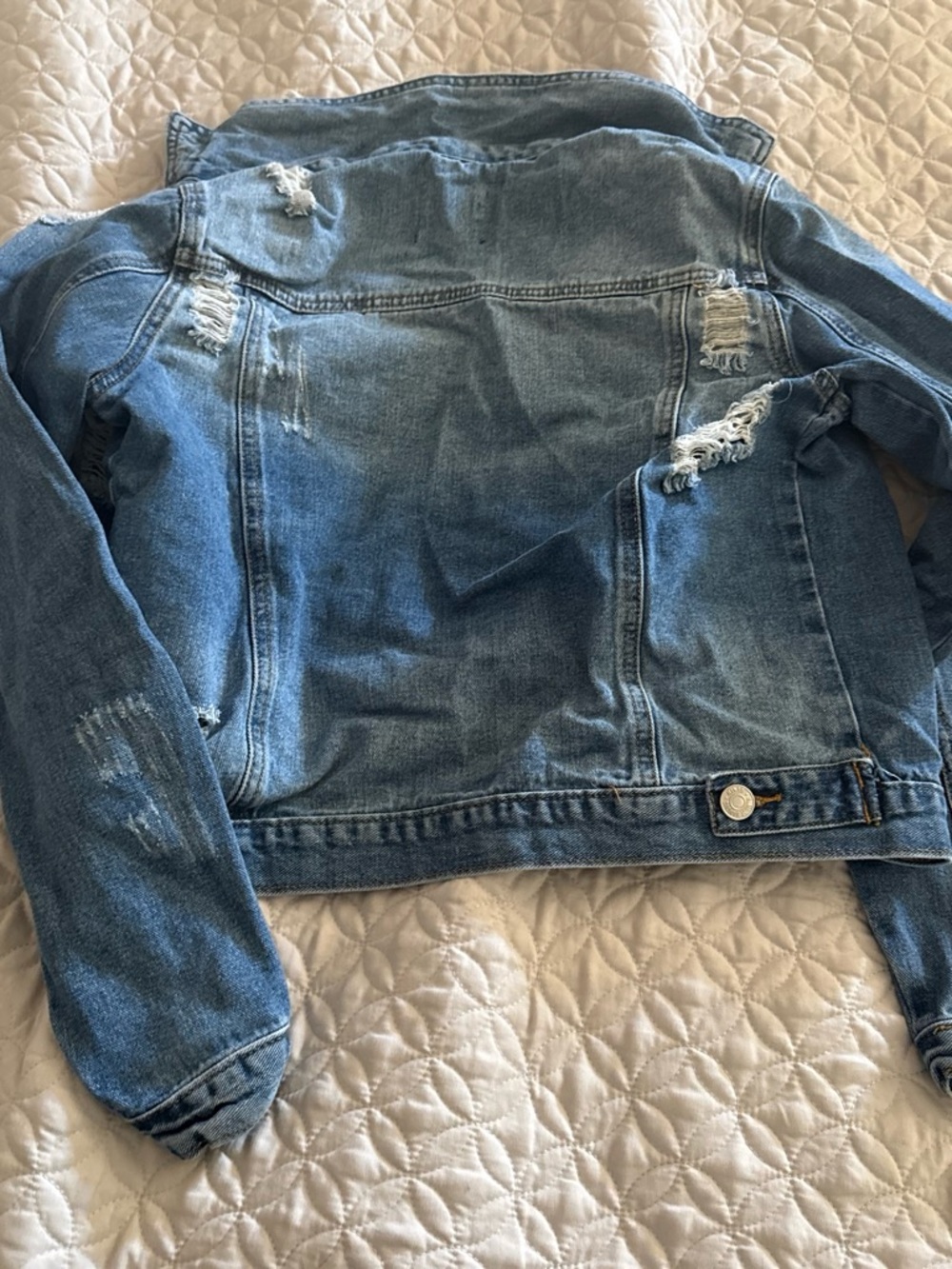 Distressed denim jacket - Picture 3 of 3